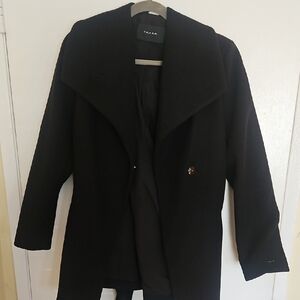 Tahari Elegant Black Mid Length Coat